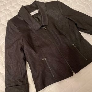 Calvin Klein Jacket Women's Sz 8 / Full Zip Up Blazer Black Pocket